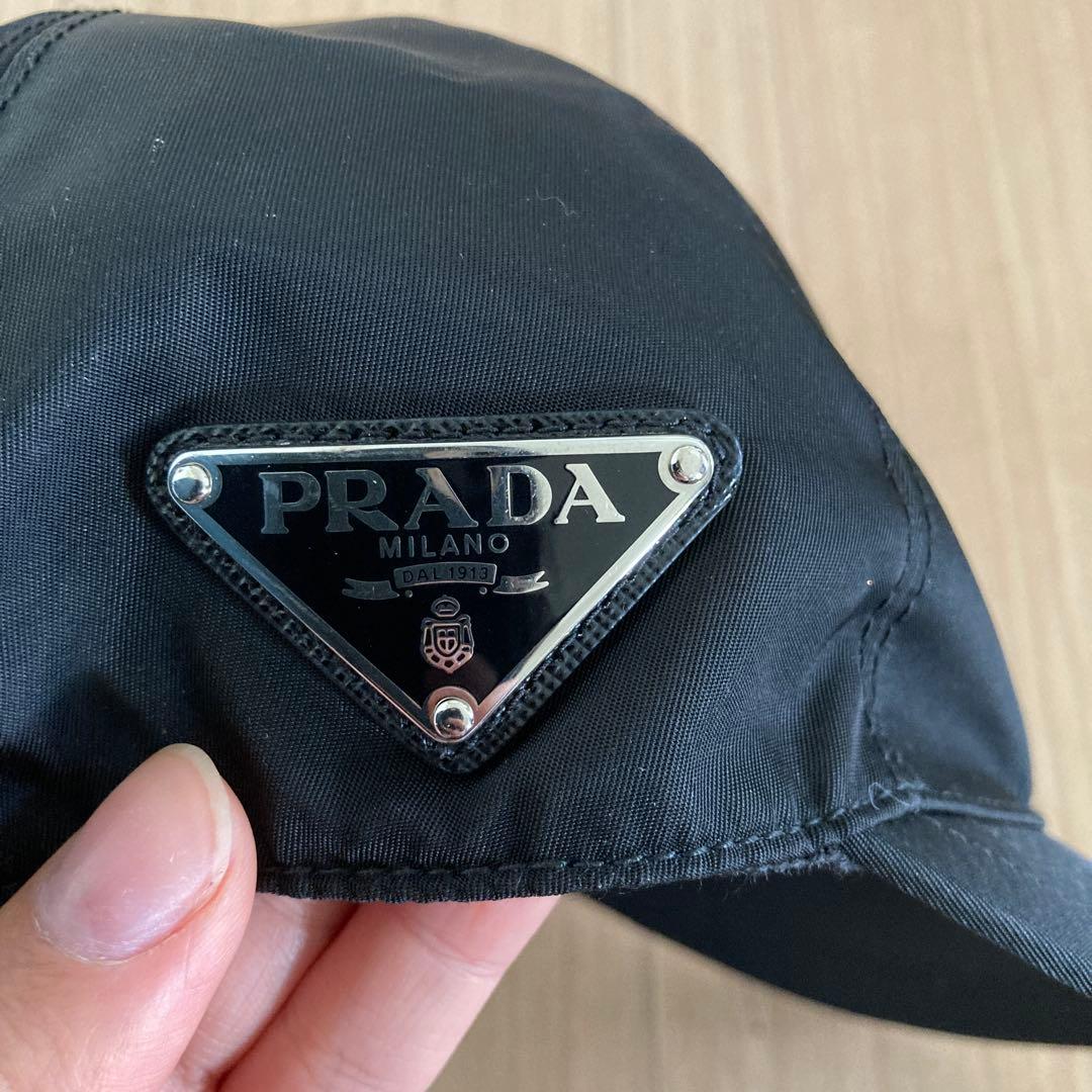PRADA ブラック ベースボールキャップ Sサイズ
