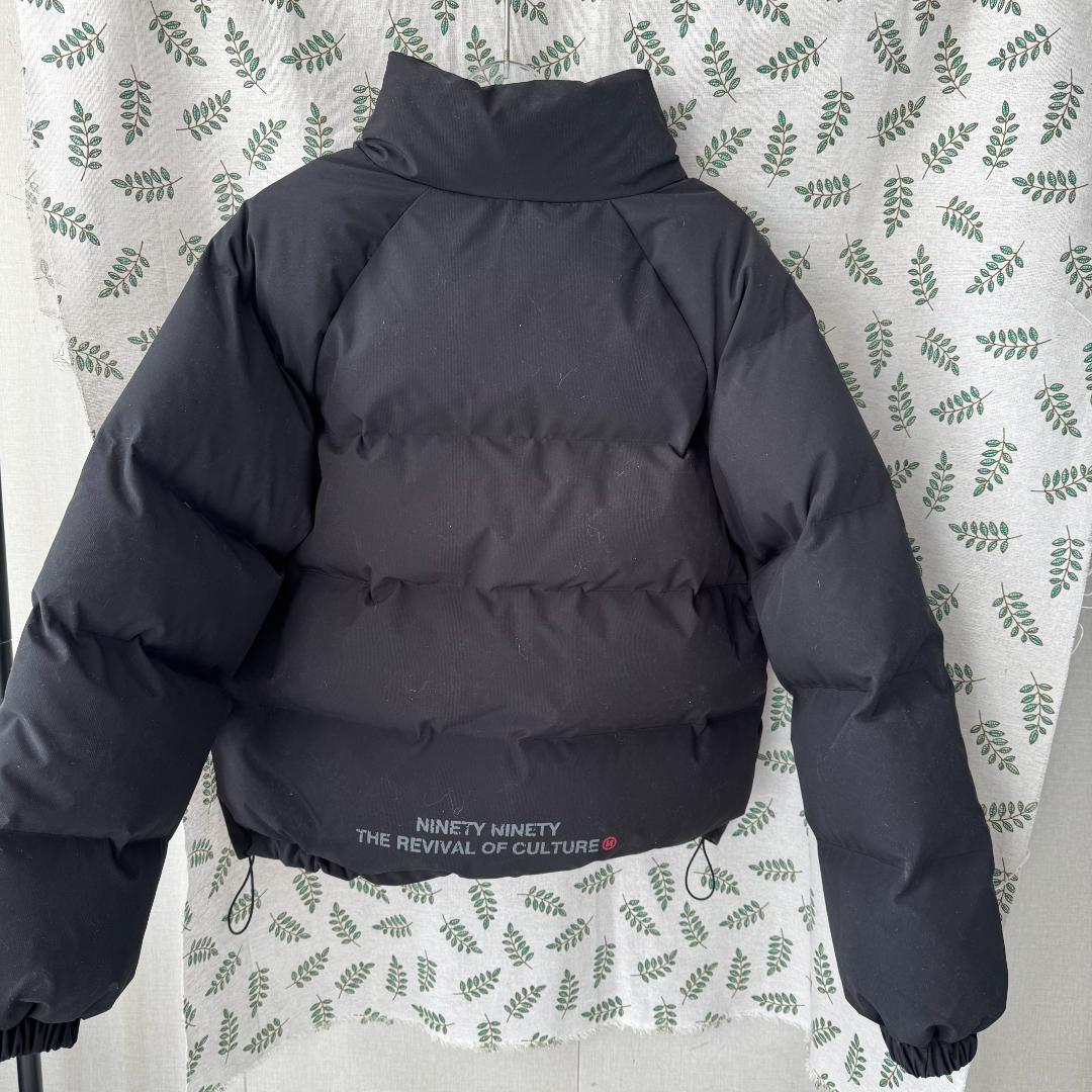 9090 90 Logo Rich Puffer Jacket 黒 ブラック e