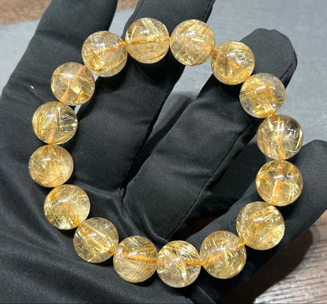 pirokei ゴールドルチルクォーツブレスレット　14mm