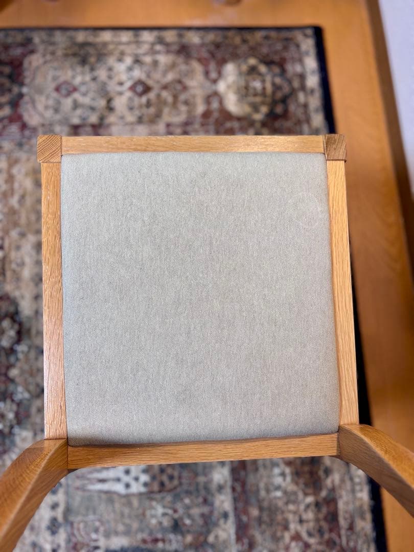 ☘️送料込⭐️美品⭐️廃盤希少⭐️オーク材チェア⭐️綿平織⭐️ベージュ⭐️無印良品