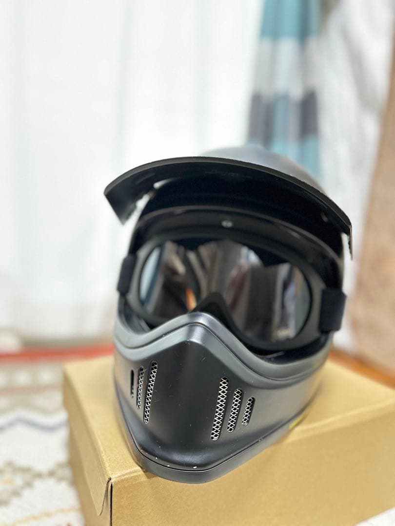 exZERO フルフェイスヘルメット M マットブラック　ゴーグル＆バイザー付き