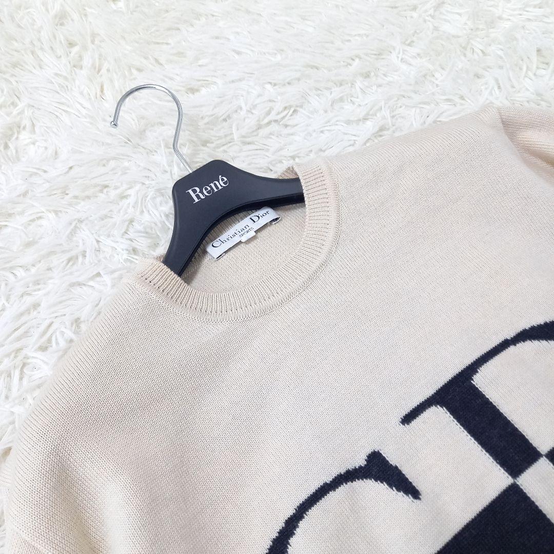 ●美品●　Christian Dior　バイカラー　ニット　刺繍　ロゴ