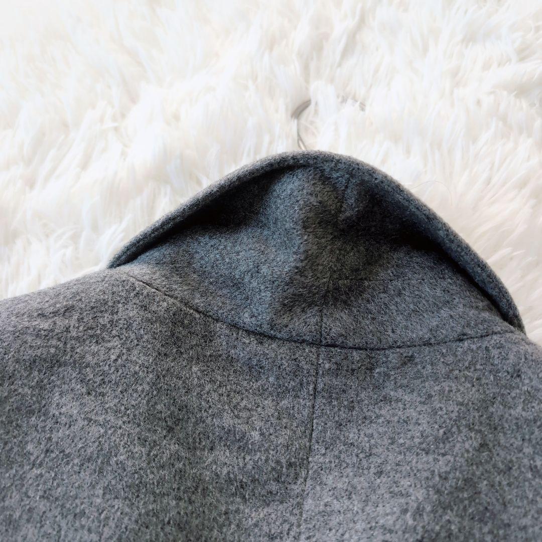 【未使用級】カシミヤ　アンゴラ　特大　XL　チェスターコート　グレー　高級　上質