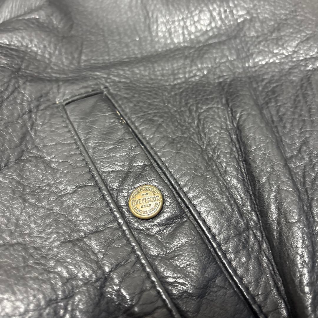 80s chevignon leather down jacket ダウンL
