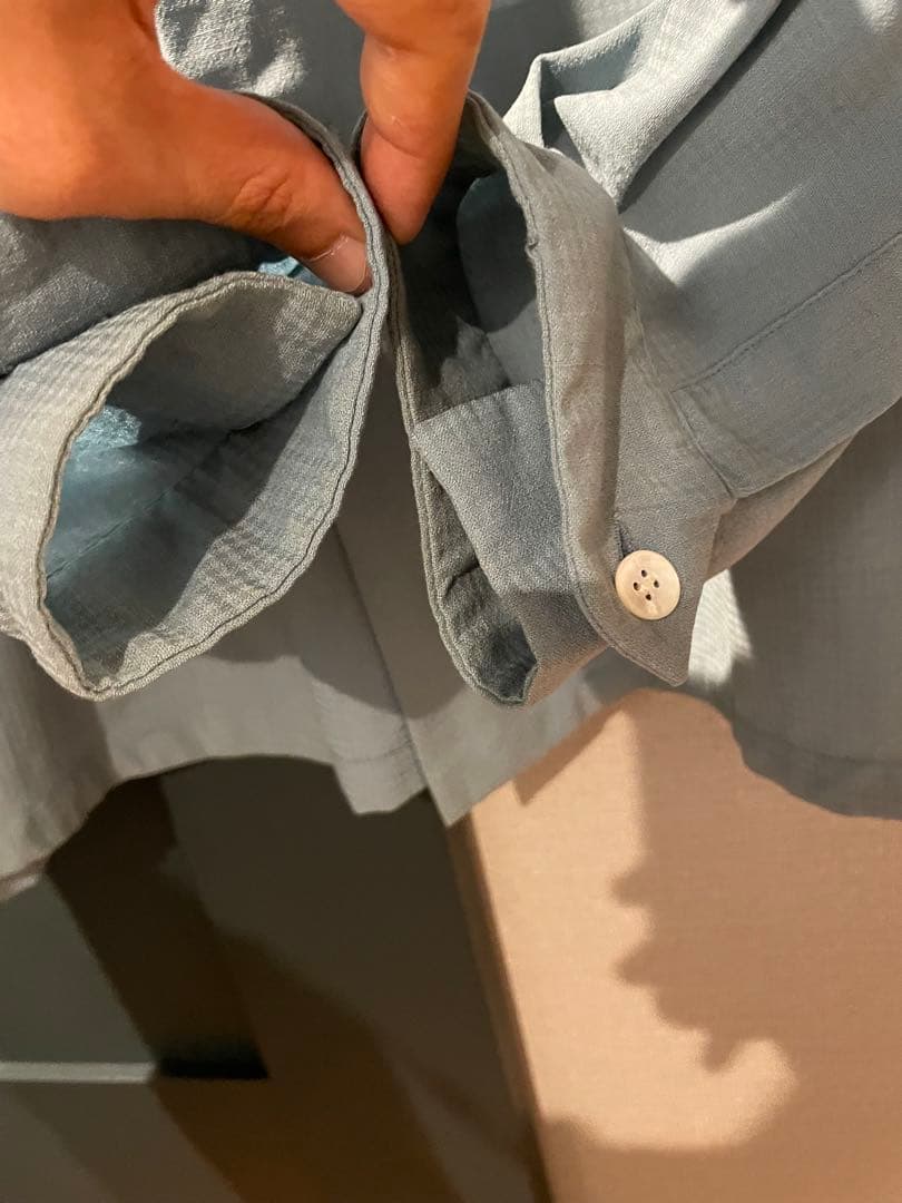 50s 実寸XL Wool / Nylon muslin box shirt