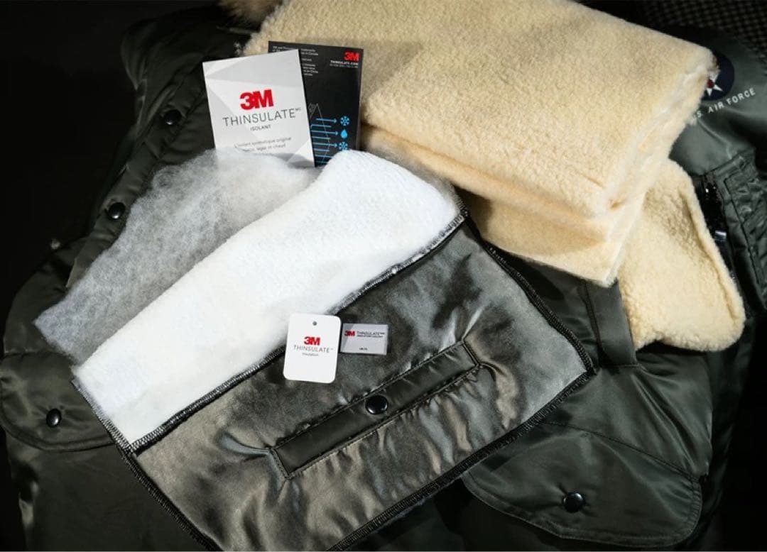 44 3LサイズB-15B 初期型復刻ムートン襟高密度ナイロン ウールリブ