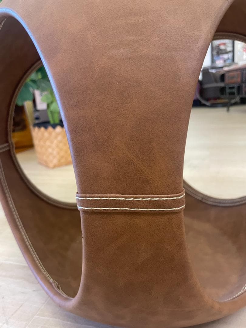 サイドテーブル　ソフトレザー　ブラウン　PT-367BR　展示台　台　棚　ラック