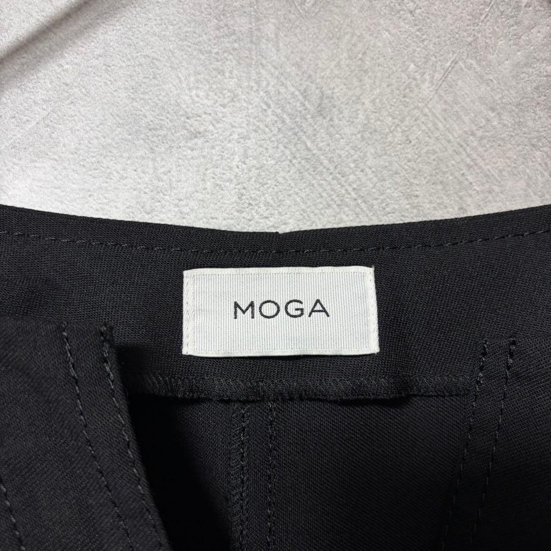 モガ MOGA ブラック ウール シャンブレー ワンピース Vネック 2 美品