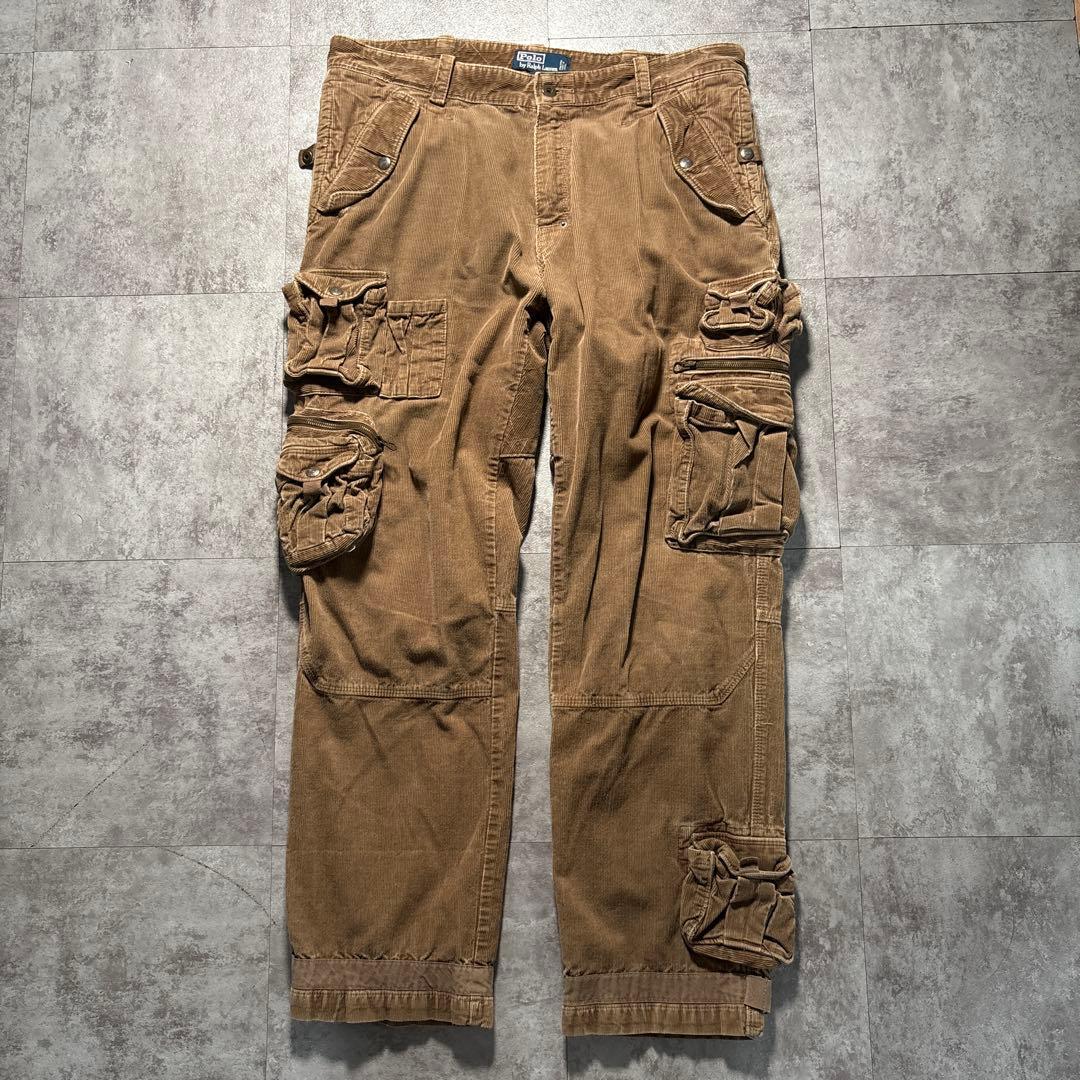 名作　00s ラルフローレン　コーデュロイカーゴパンツ　パラシュートパンツ