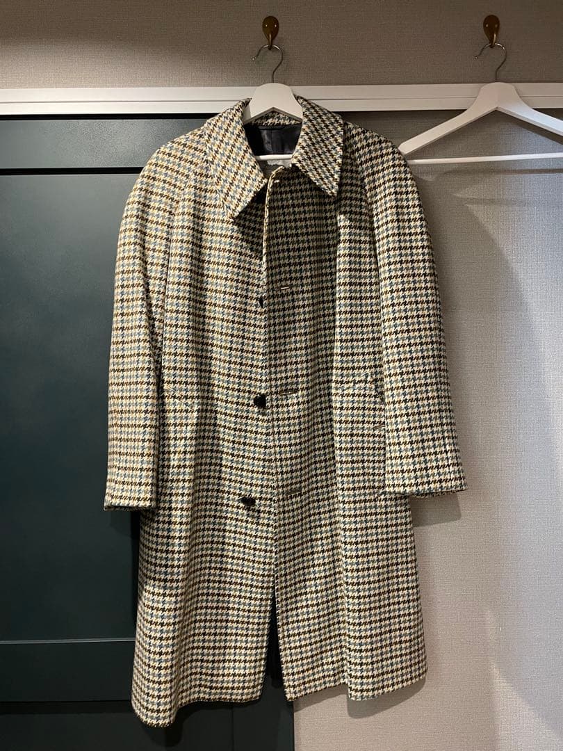 実寸L 80s Aquascutum Club check Wool Coat