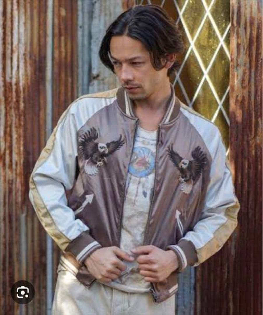 美品【goa】インディアン刺繍/リバーシブル/サテン スカジャン ジ