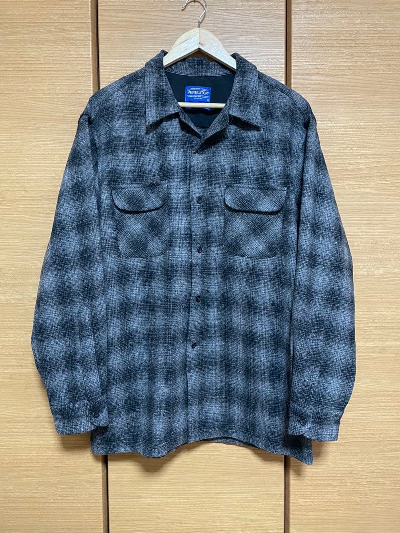 ペンドルトン オンブレ チェック ウール ボード シャツ ブラック