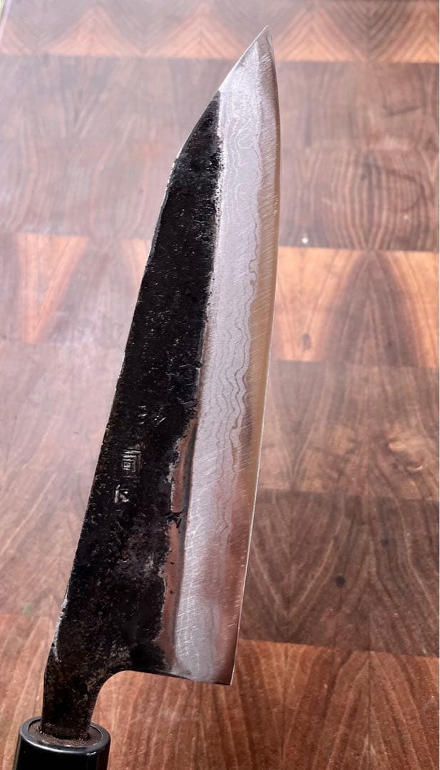 土佐　司　ダマスカス　切付　三徳　180mm 包丁　青紙　釣り　キャンプ　和包丁