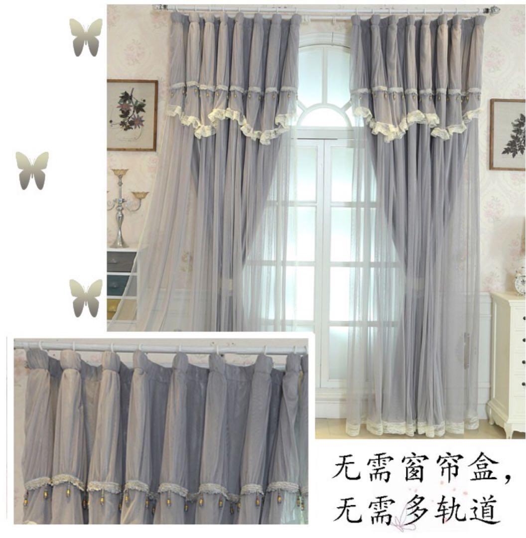 上質二層カーテン　可愛い　綺麗な　カーテン　完全遮光カーテン　レースカーテン