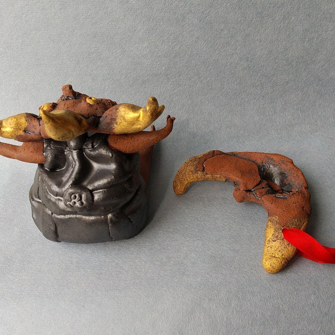 陶器人形 作家物 月と星の妖精 インテリア オブジェ