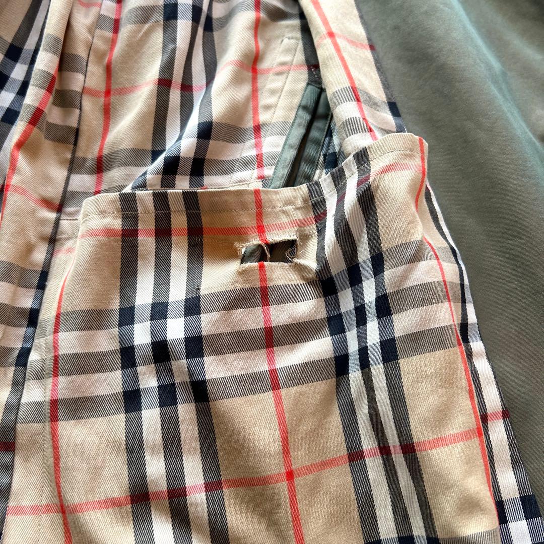 【外観美品】バーバリー　トレンチコート　ロング丈　メンズ　タマムシ　M相当