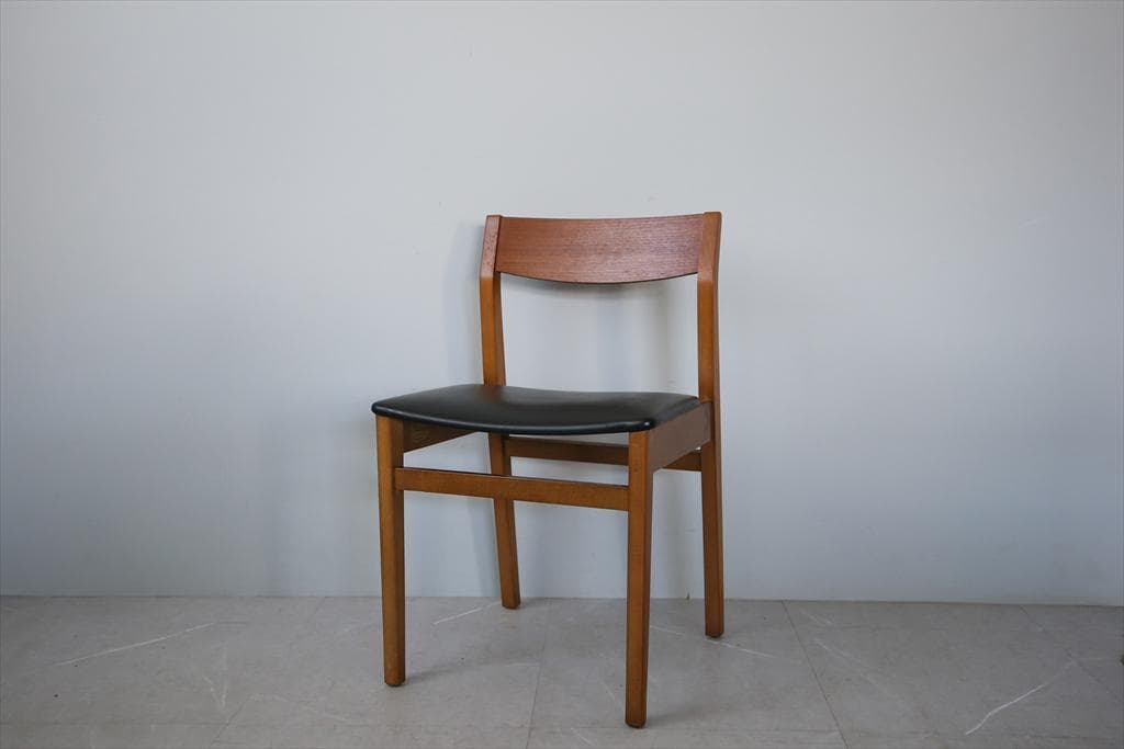 英国ヴィンテージチーク古木ダイニングチェア/椅子イス/モダン(92-259-1)