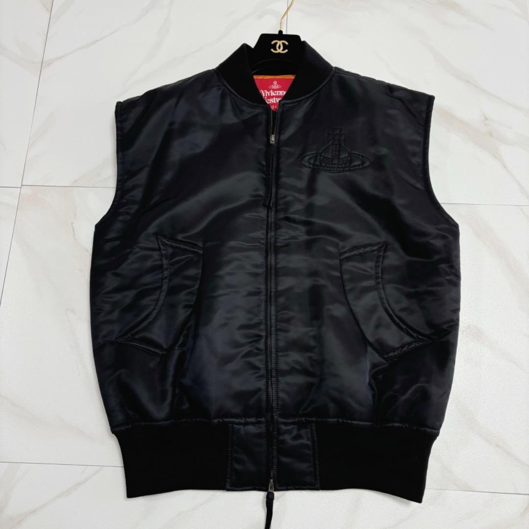 22AW Vivienne Westwood ma1 ベスト　黒　ジャケット
