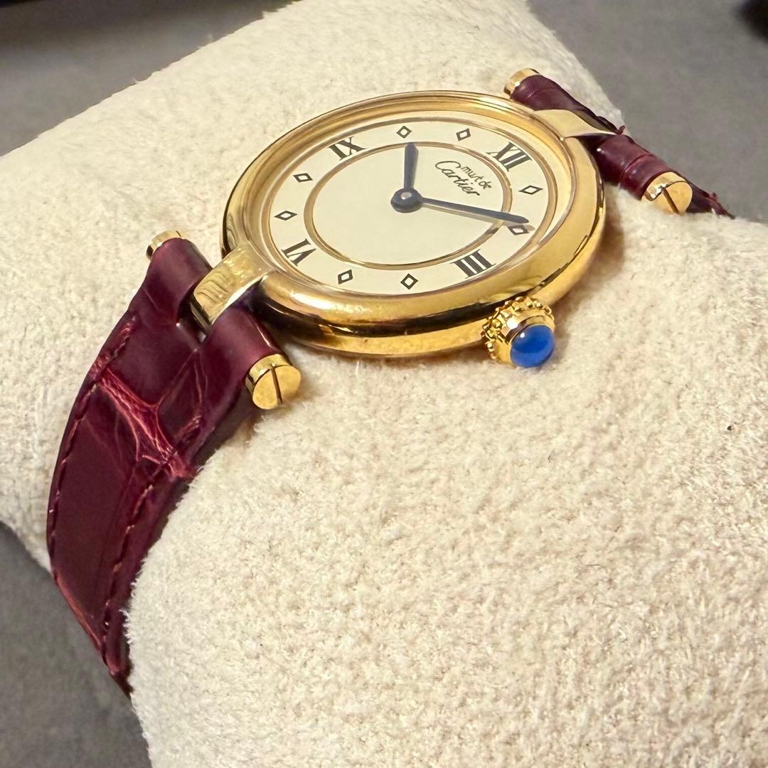 カルティエ マスト ヴァンドーム ヴェルメイユ ヴィンテージ 純正革ベルト・尾錠
