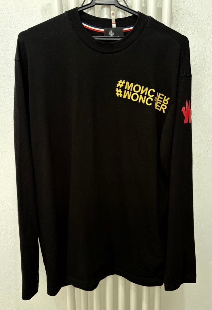 MONCLER メンズ モンクレール 長袖 ロング Tシャツ 黒 M カットソー