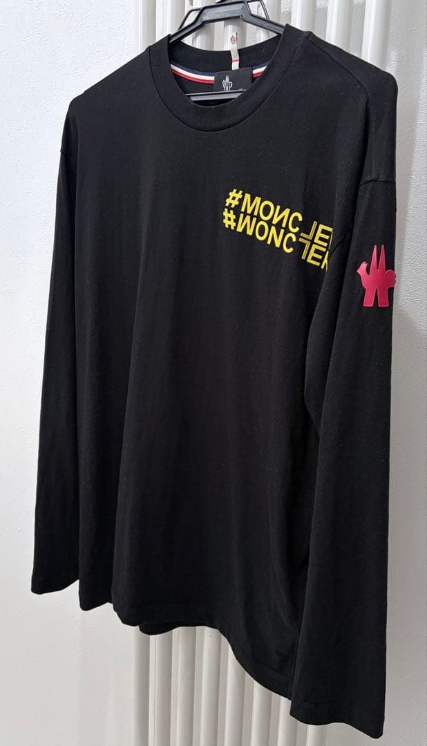 MONCLER メンズ モンクレール 長袖 ロング Tシャツ 黒 M カットソー