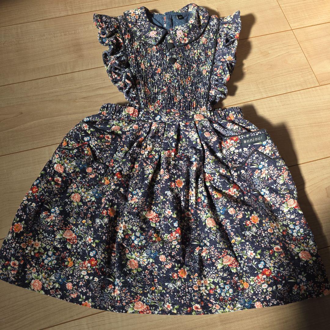 花柄 エプロンワンピース 6Y Bonjourdiary