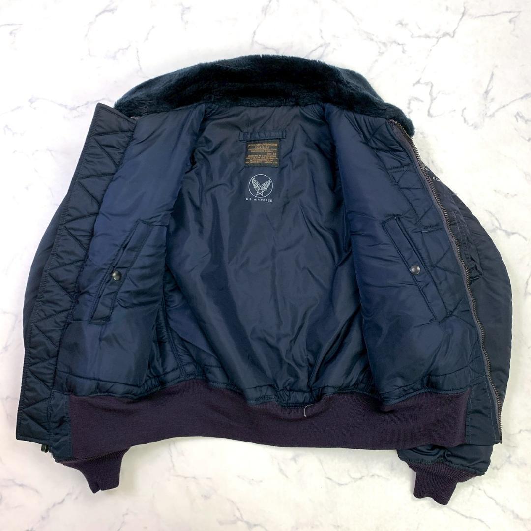 50s復刻★ USA製 ALPHA B-15C ネイビー 38　E018