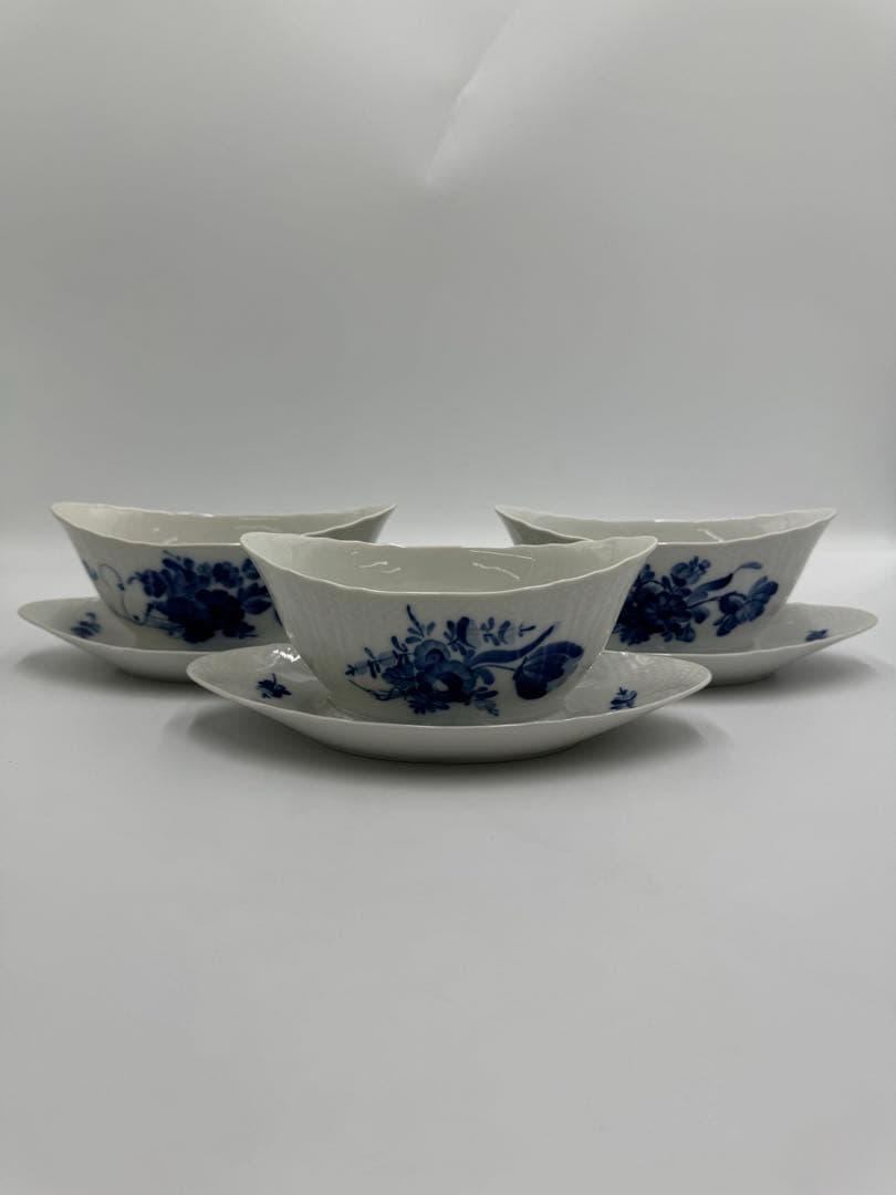  ブルーフラワー カーブ ソース ボート&スタンド