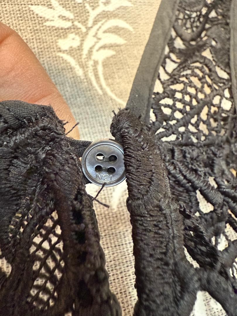 N°21（ヌメロヴェントゥーノ）アシンメトリー総レース切り替えワンピース