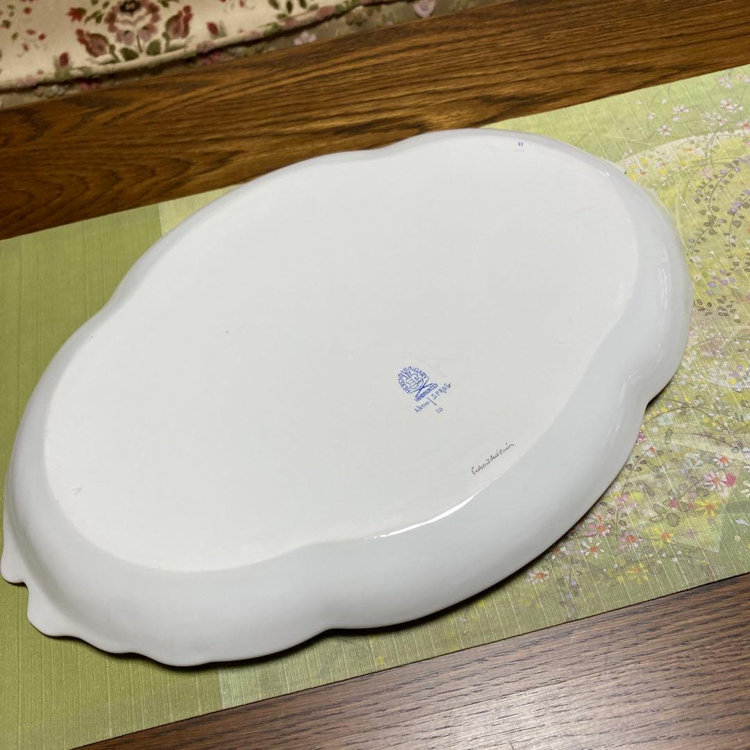 【専用】ヘレンド　セーブル風金彩小花　パーティトレイ　オーバルディッシュ