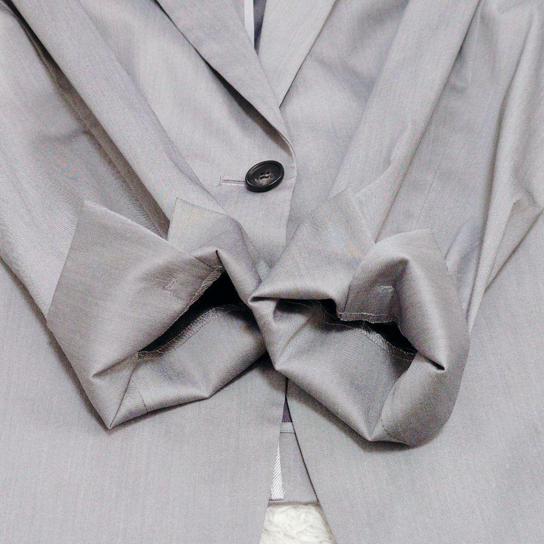 23区　スーピマシャンブレー　パンツスーツ　セットアップ　グレー　大きいサイズ