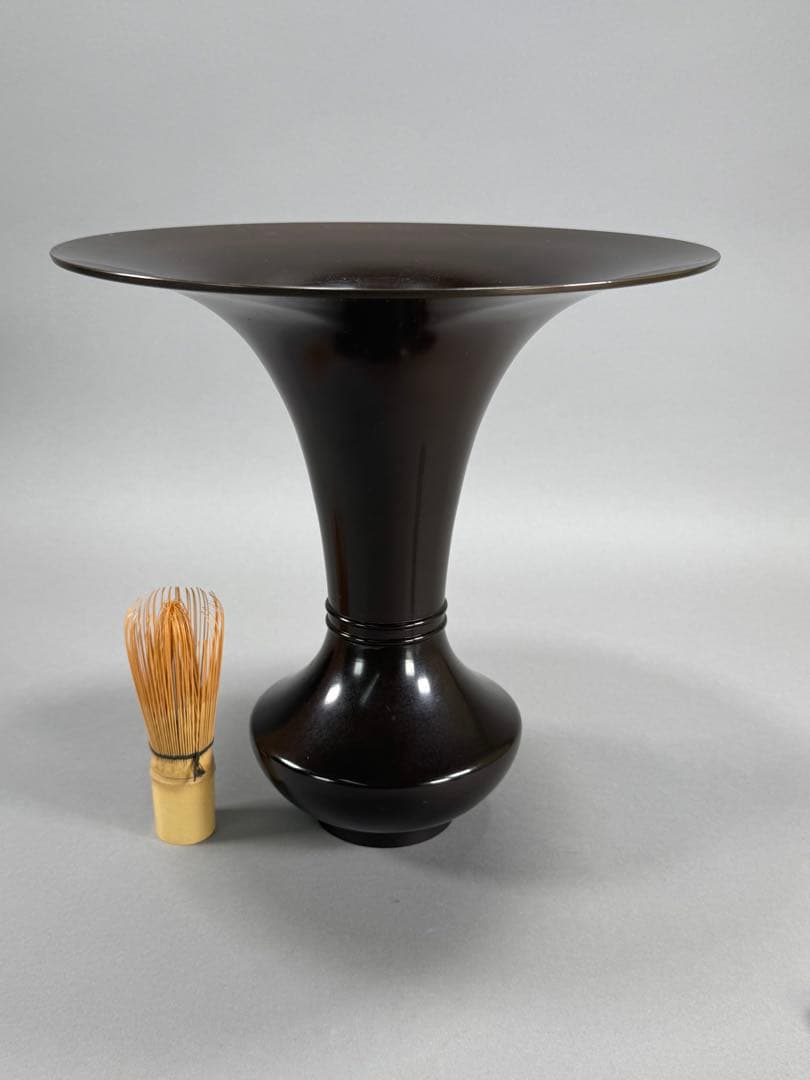 銅花器　いけばな　池坊　立花　古流　小原流　華道具　花瓶　在銘