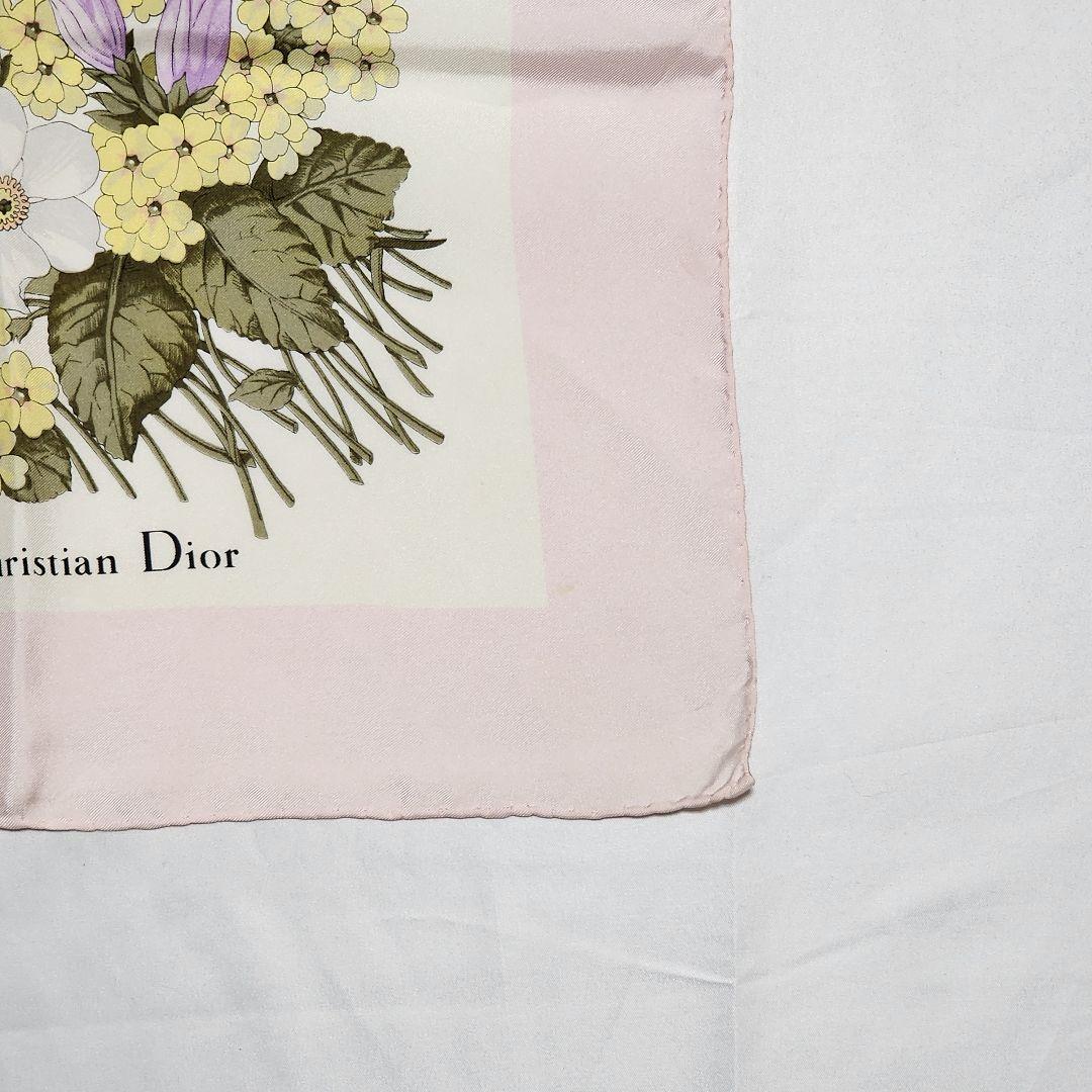 ★Christian Dior★ ディオール スカーフ 大判 花 ピンク