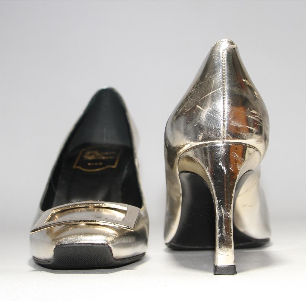 医*ダ様 Roger Vivier Trompette パンプス シルバー レザ