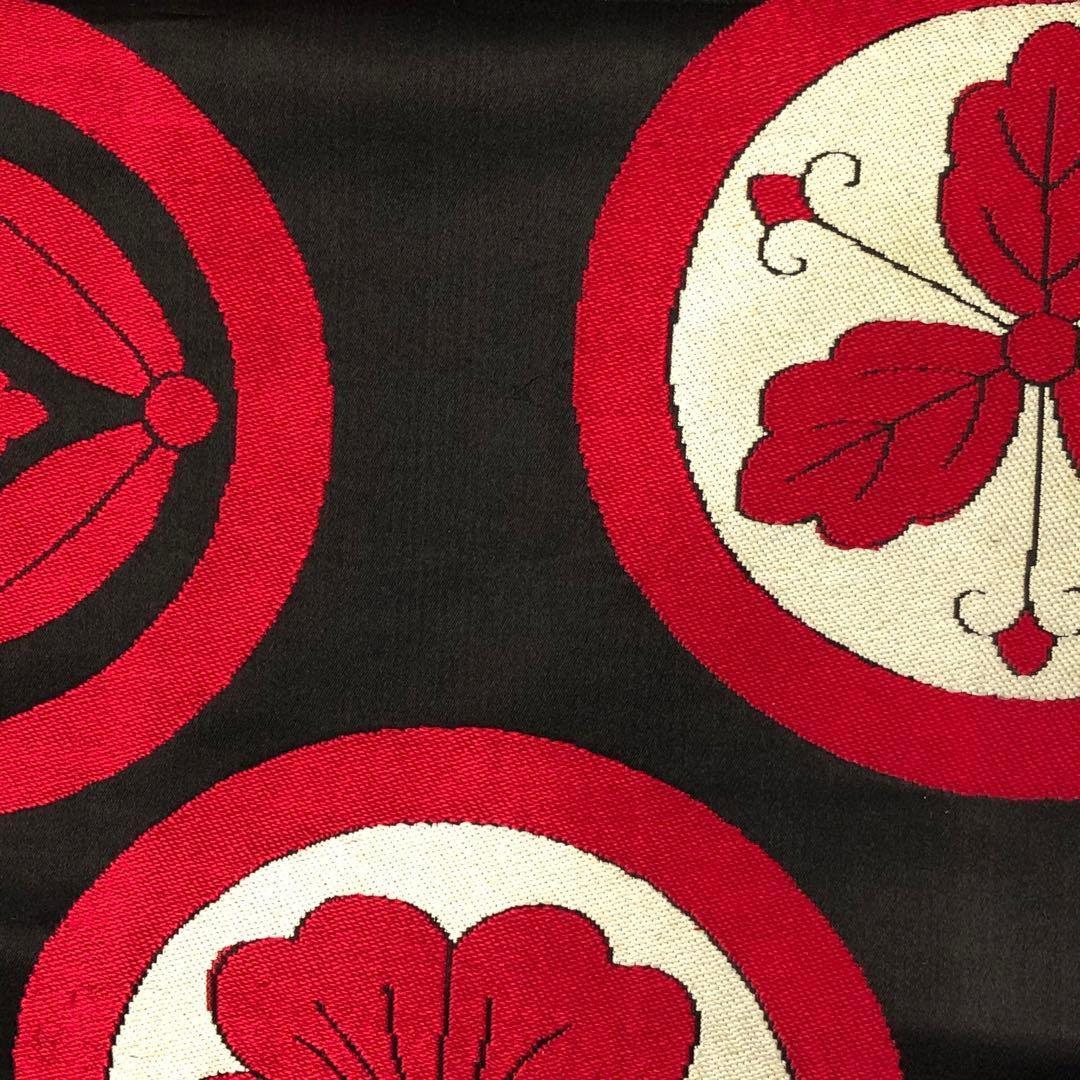 子供着物 子供帯 七五三 7歳 丸に花模様 黒繻子 CO-8128