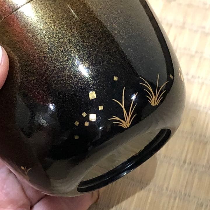 【茶道具】棗　螺鈿蒔絵　秋の聲　弘志作　鈴虫　R-0311　お3