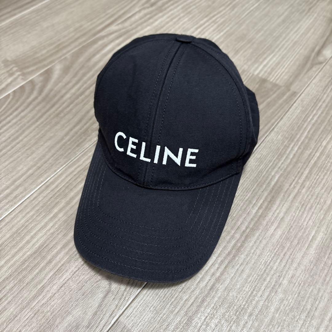 CELINE ブラック ベースボールキャップ　M