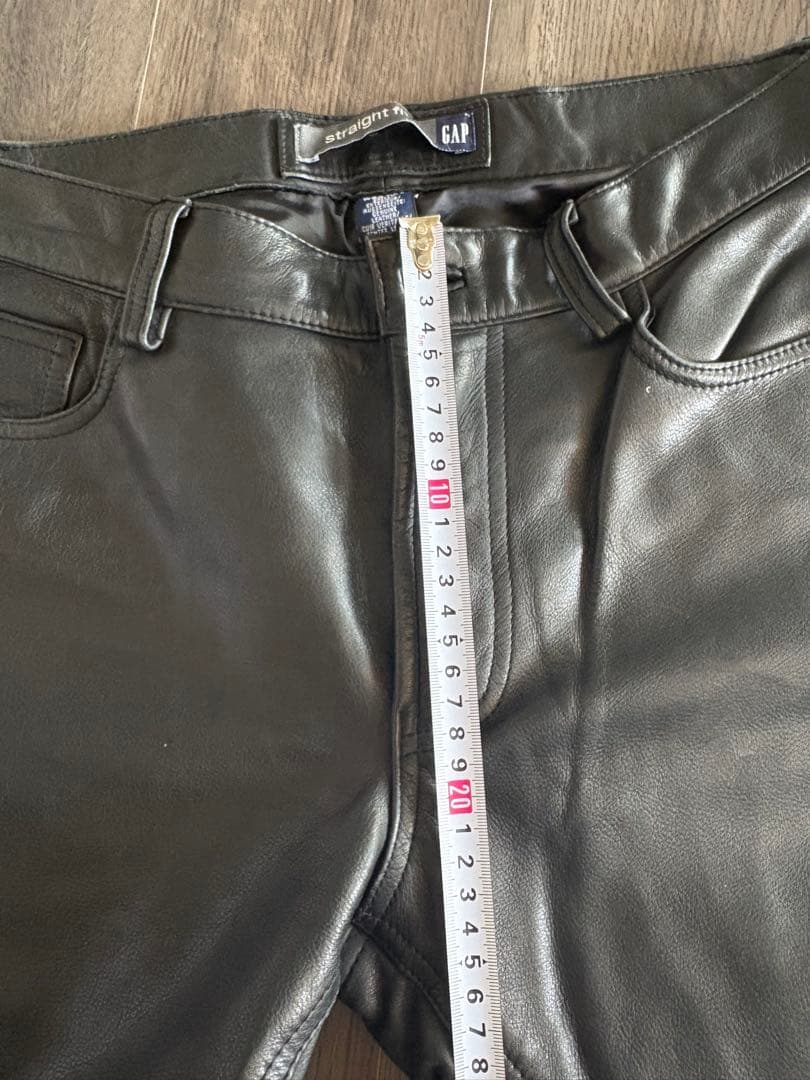 希少 OLD GAP ストレート レザーパンツ 本革 黒 ギャップ ビンテージ