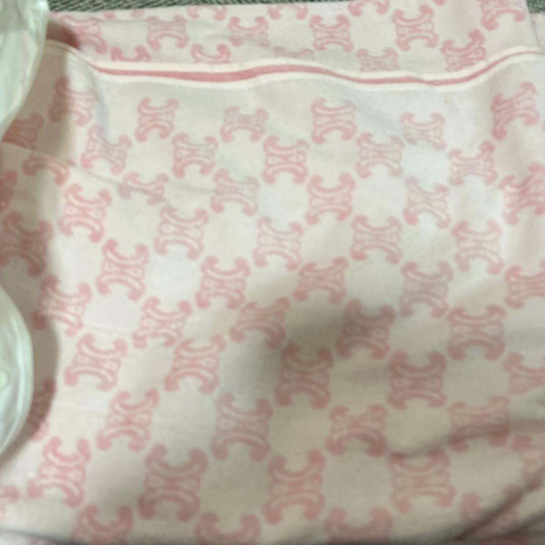 美品未使用タグ付き　CELINE セリーヌ　トリオンフ　総柄　タオルケットピンク