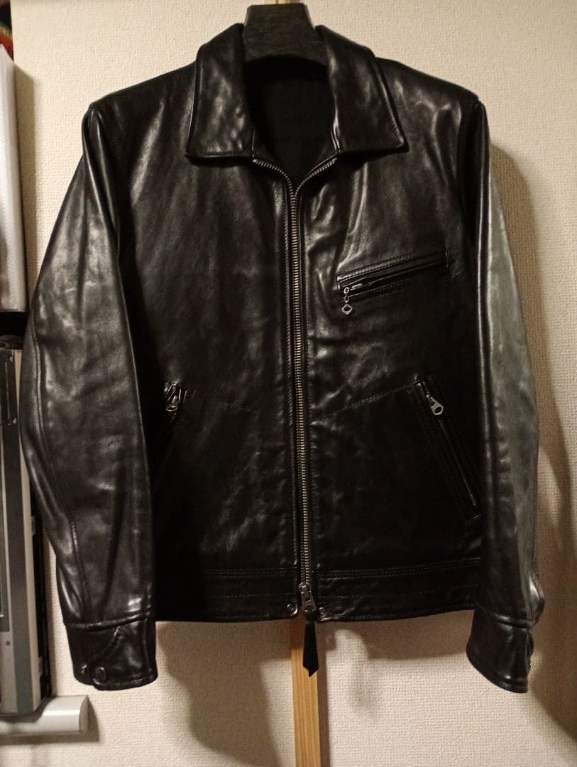 馬革 ホースハイドレザー　シングルライダースジャケット