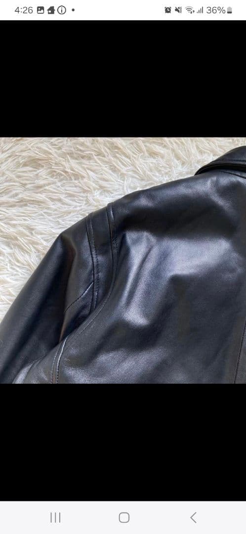 90's✨レザージャケット　本革　ブルゾン　襟付　キムタク　バイク　L ブラック