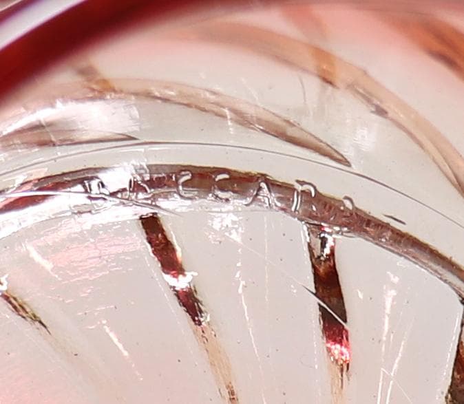 オールド・バカラ 珍品 レアサイズ バンブー ローズ 大型蓋物 クリスタルガラス