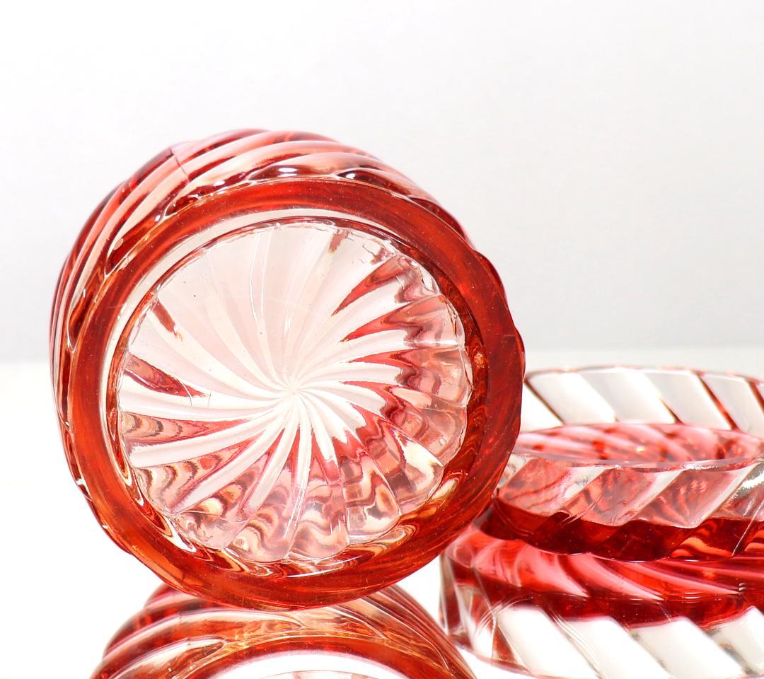 オールド・バカラ 珍品 レアサイズ バンブー ローズ 大型蓋物 クリスタルガラス