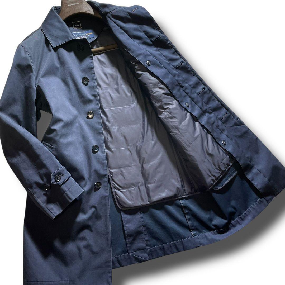 美品✨シップス × ロロピアーナ ステンカラーコート ダウンライナー ネイビーM