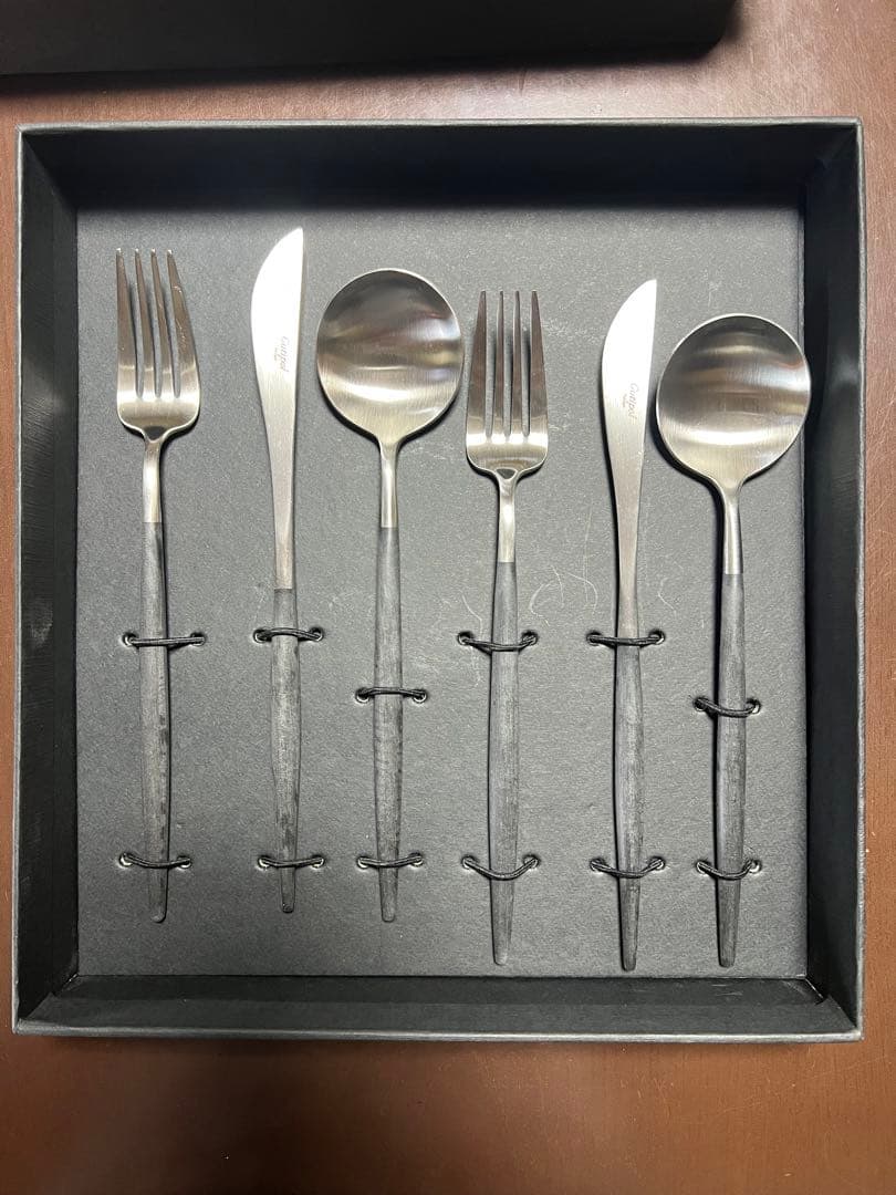 クチポール GOA カトラリーセット 6本 ブラック シルバー 箱付 未使用