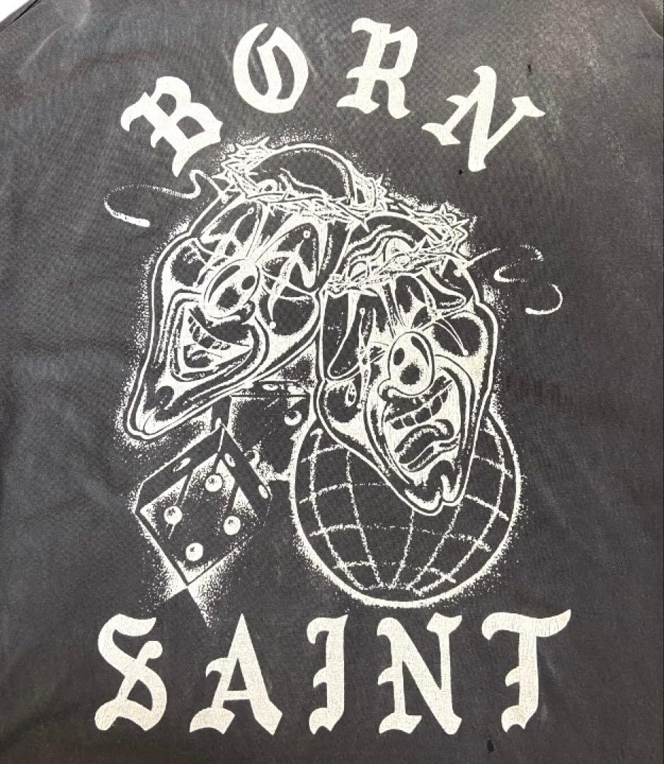 【希少XL・入手困難コラボ】セントマイケル × ボーンレイズド ロンT 炭黒