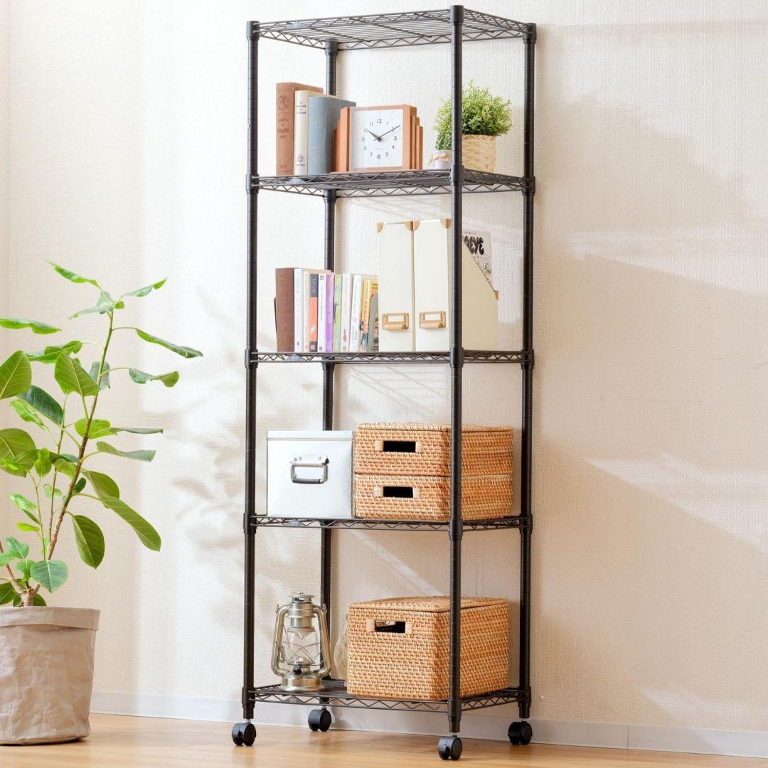 ドウシシャ ルミナス ノワール フリーラック 幅61cm 5段