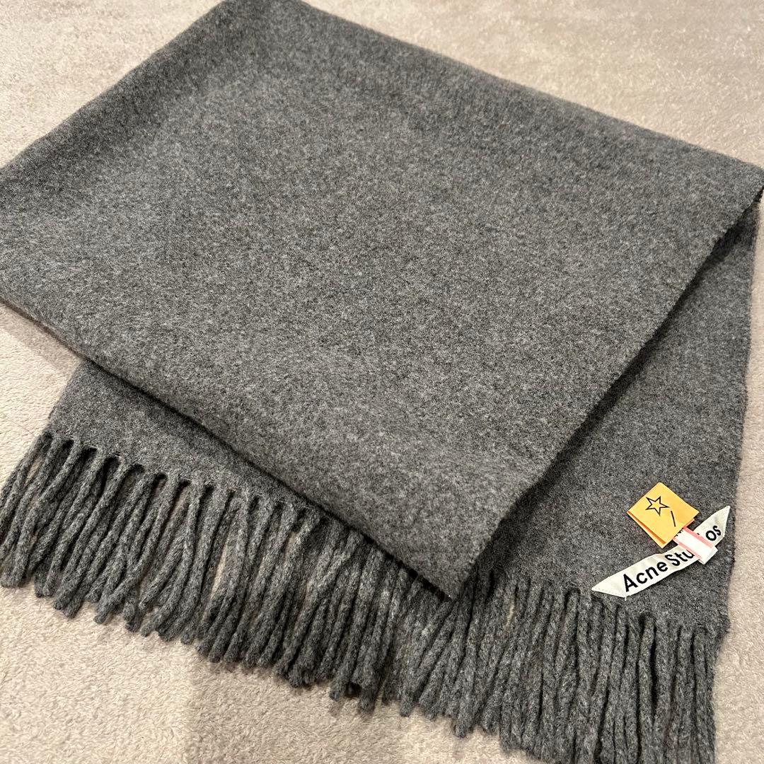 【美品】Acne Studios フリンジ　マフラー　グレー