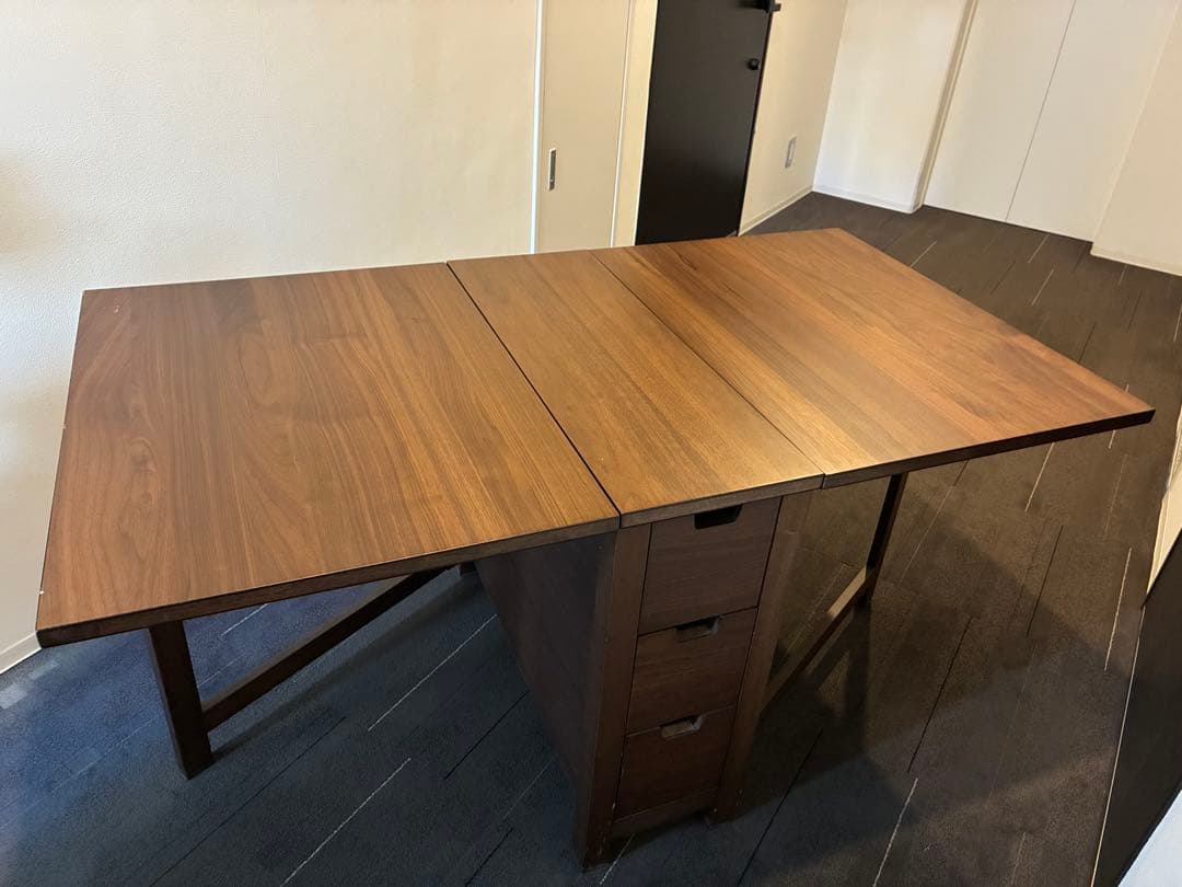 た*き様 収納付き木製バタフライテーブル