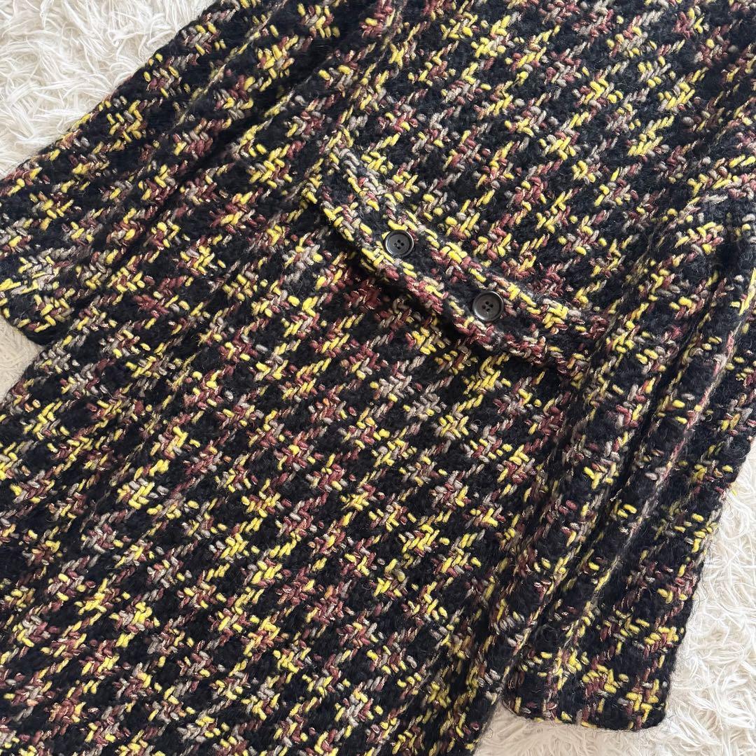 トリココムデギャルソン　AD2001　ロングコート　ツイード　モヘヤ混　ラメ　M